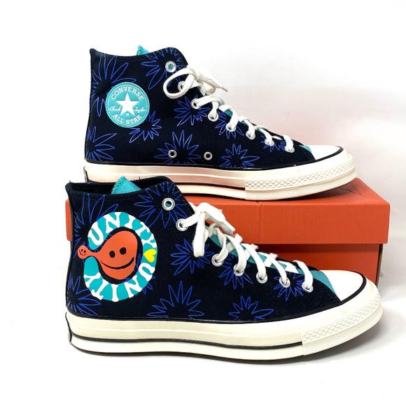 💖MEGA SALE💖Converse Chuck 70 All Star High Top Blue Black Men Canvas 172824C - Picture 2 of 10